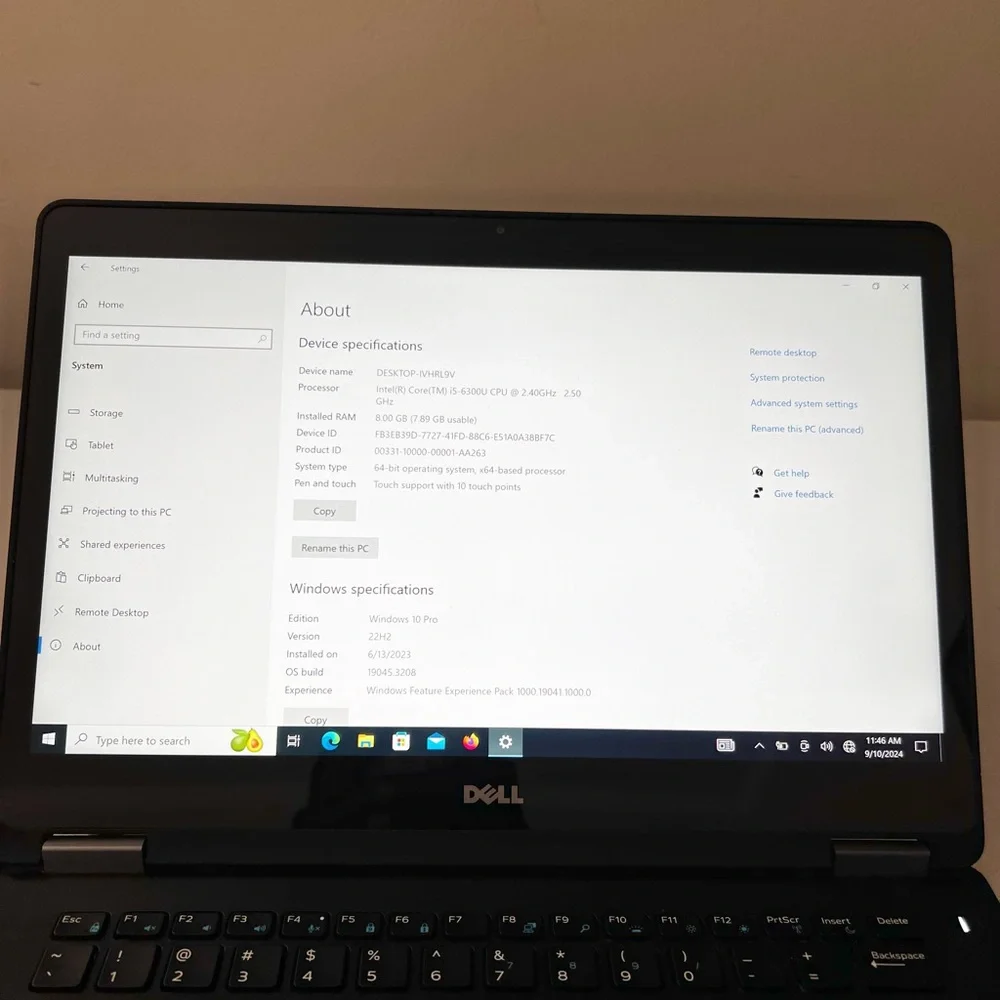 Dell Latitude E7470 Intel Core 8GB RAM i5-6300 U 256 GB SSD 2.40 GHZ Touch 14”